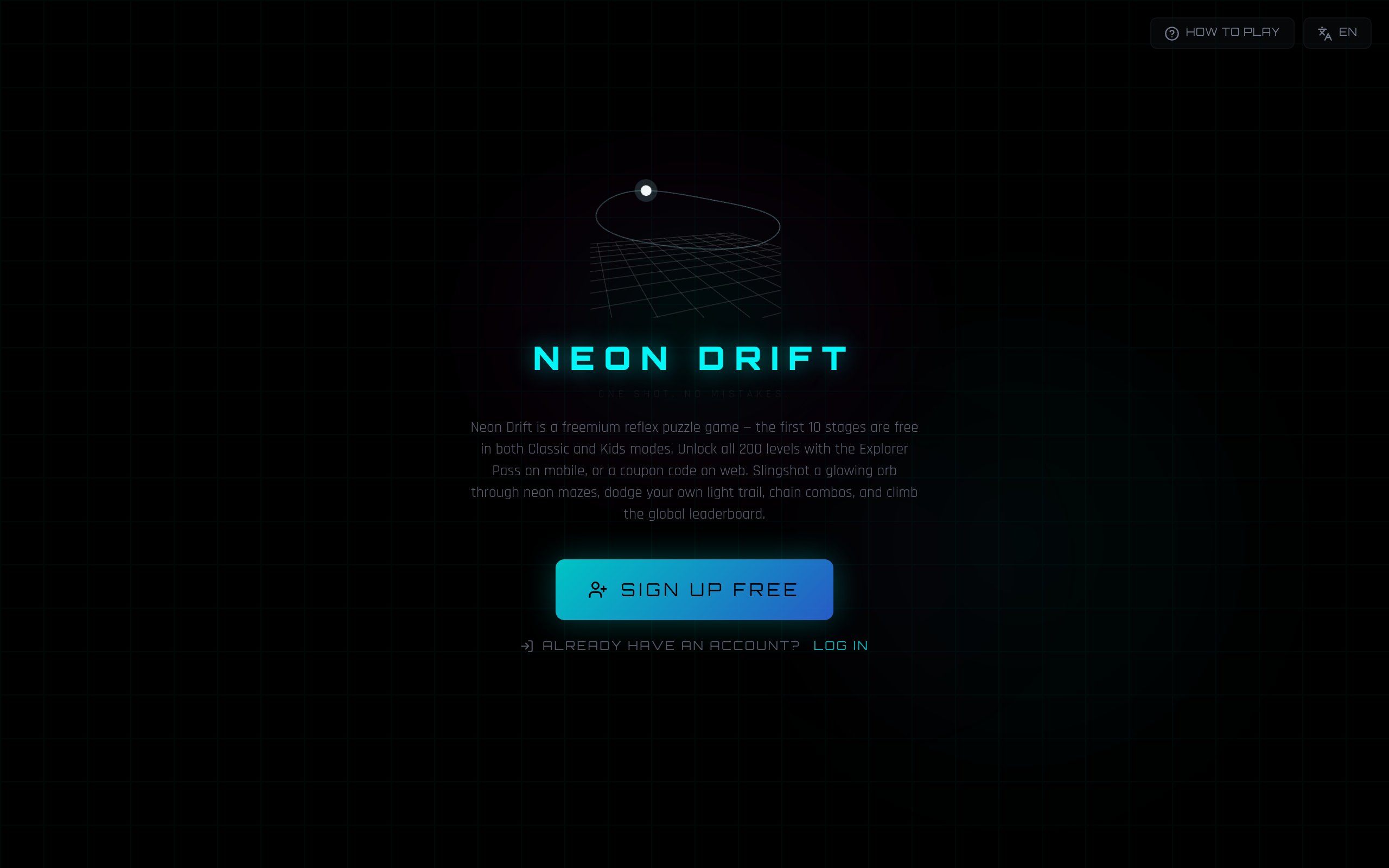 Neon Drift homepage screenshot