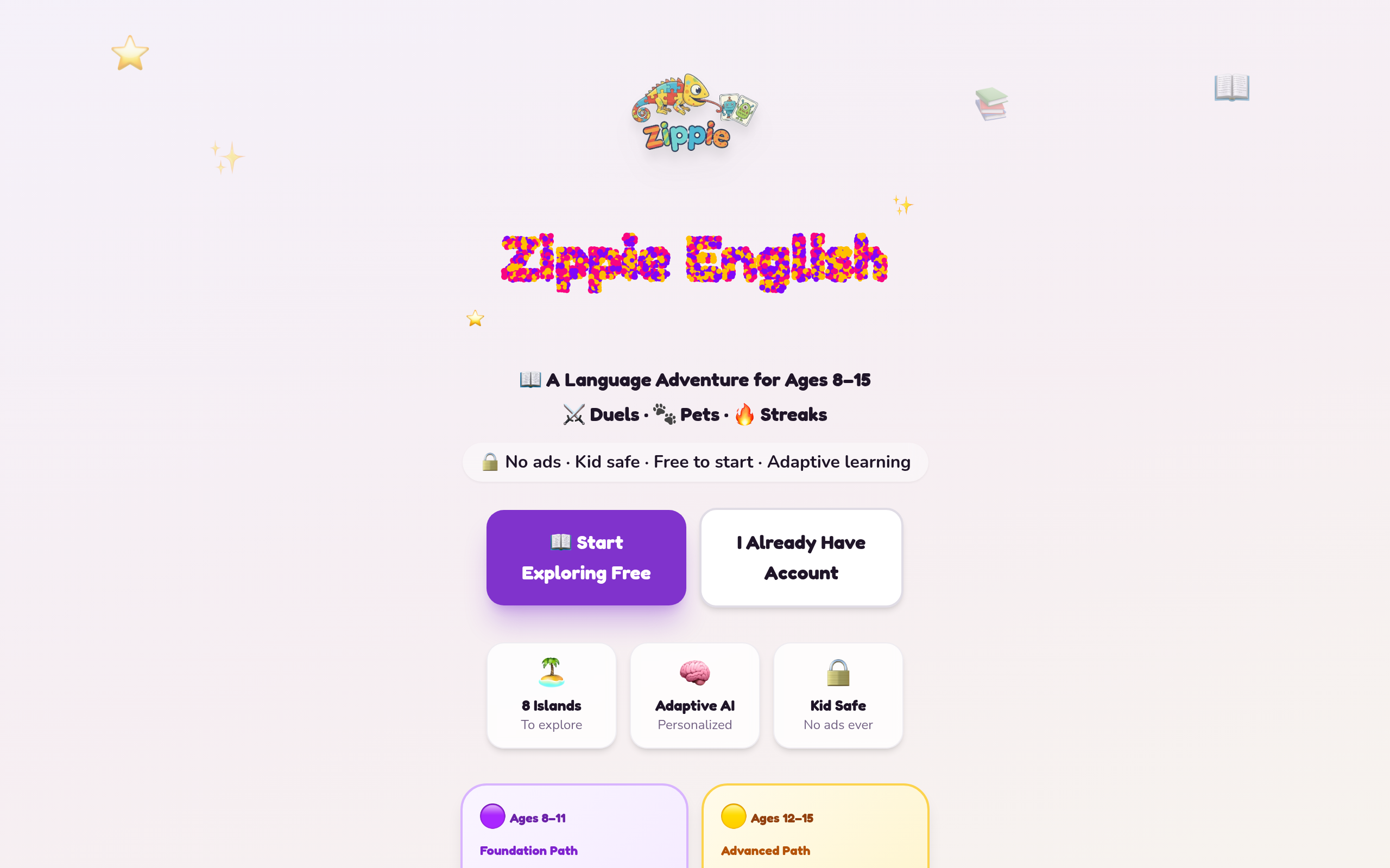 Zippie English homepage screenshot